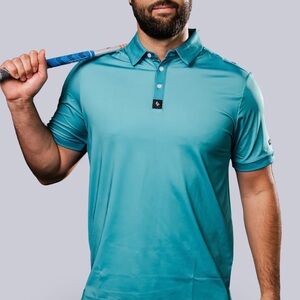 Byrd Gang Vibey Green Golf Performance Polo Shirt size L
